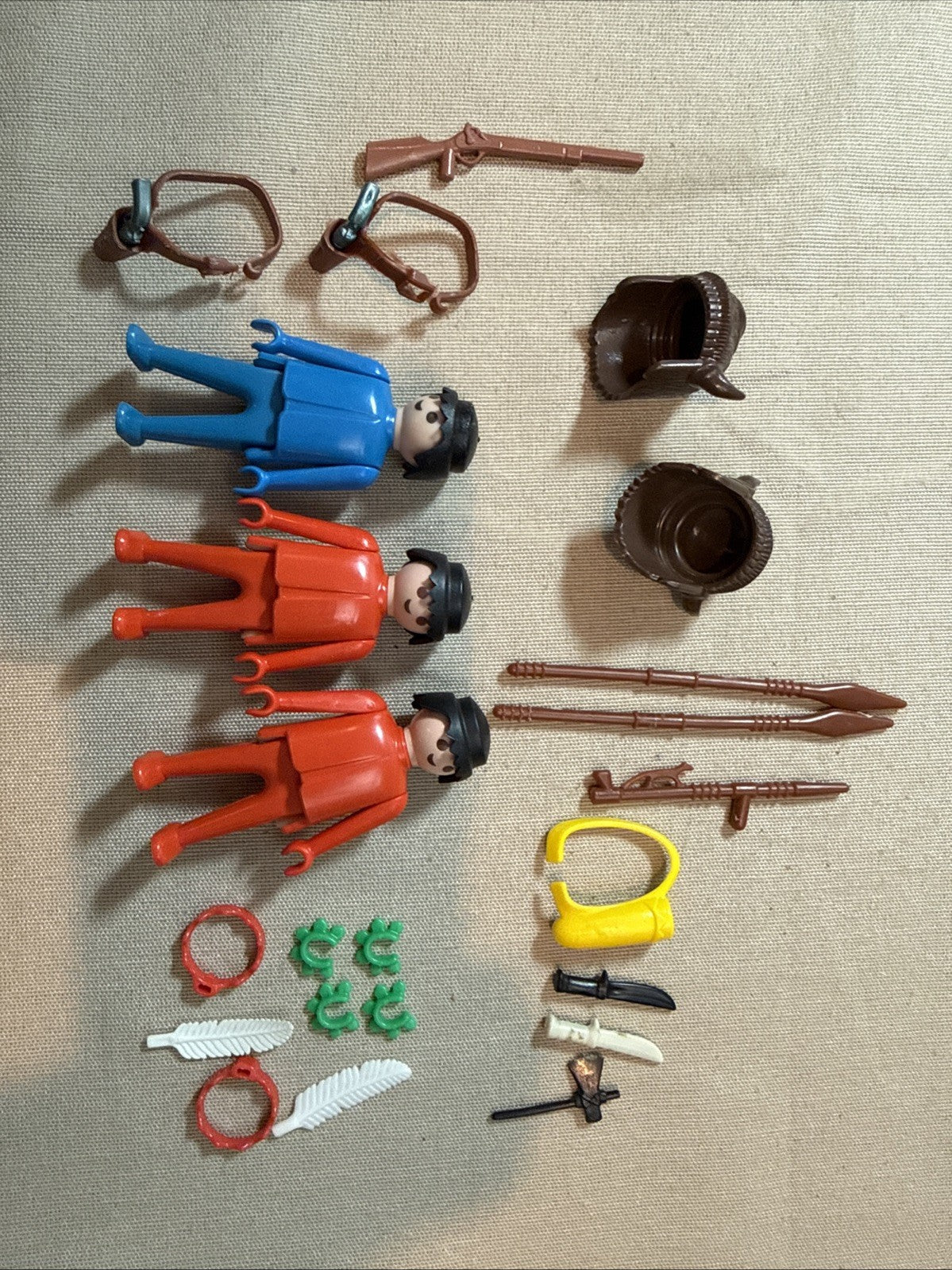 Vintage Playmobil 044 Western Cowboy & Indian Super Deluxe Set 1977 w/extras