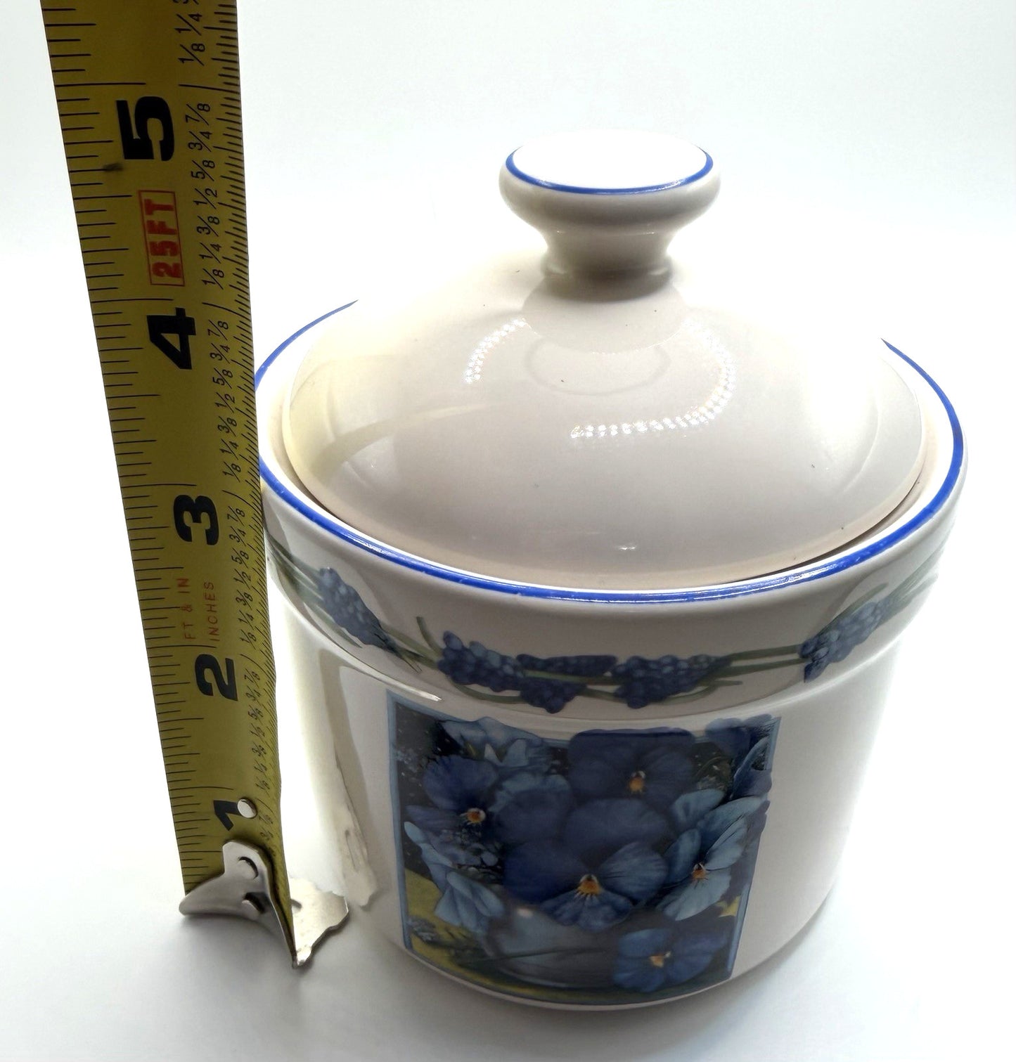 Marjolein Bastin Blue White Canister Jar Floral Kitchen Storage