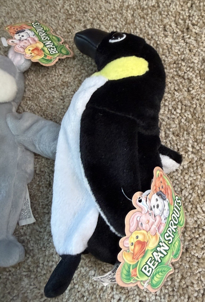 Vintage Gift Innovations Bean Sprouts Plush Lot 6 Animals With Tags 1990s