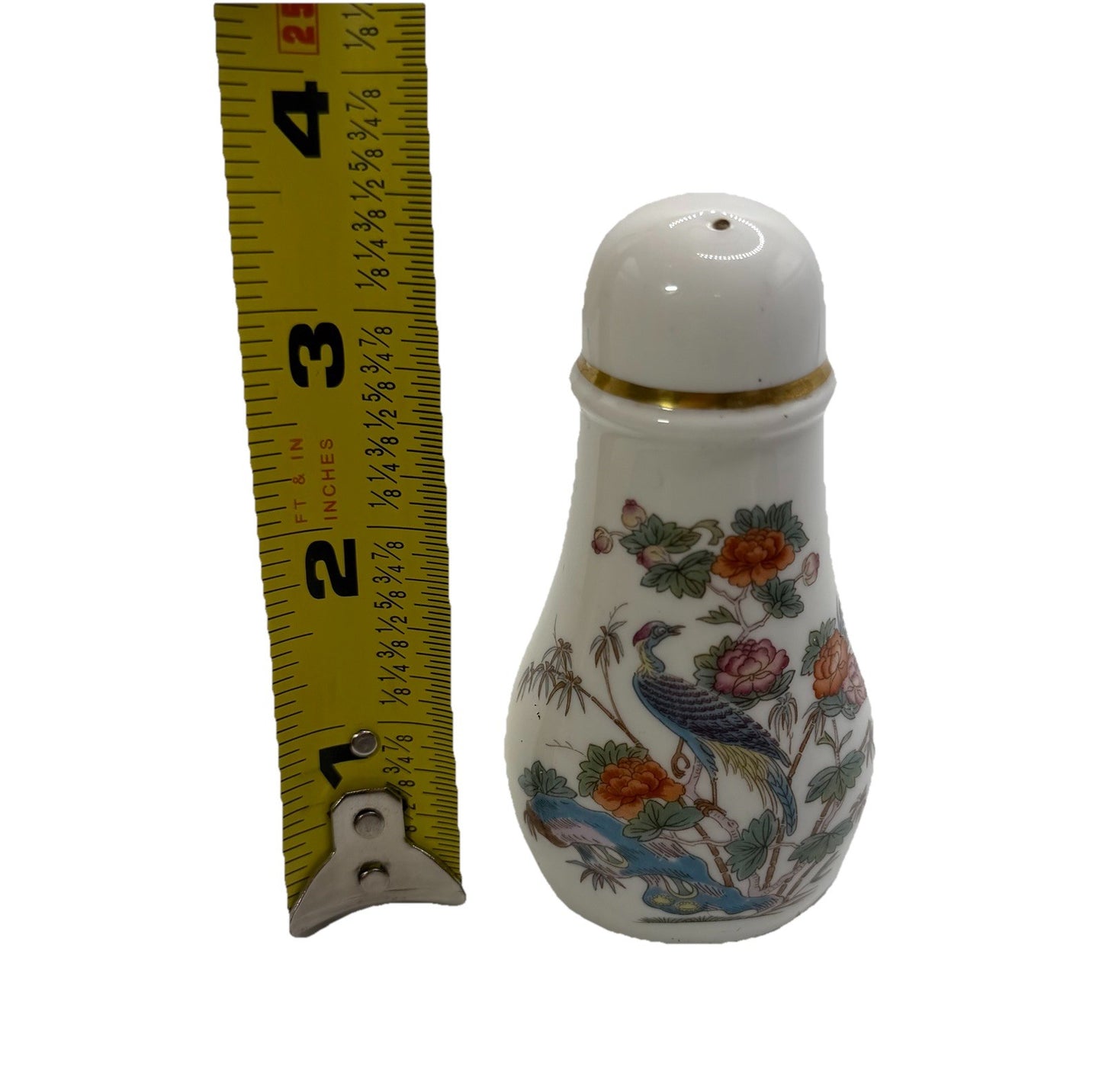 Wedgwood Kutani Crane Salt Pepper Shakers 3.5" White Floral Set Vintage