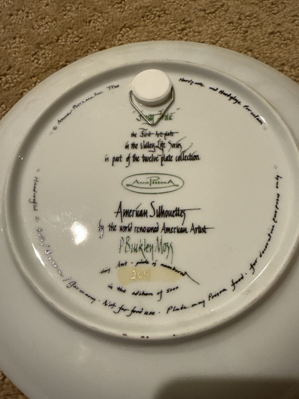 P Buckley Moss Frosty Frolic Plate Valley Life Series 8.25” Anna Perenna 264/500