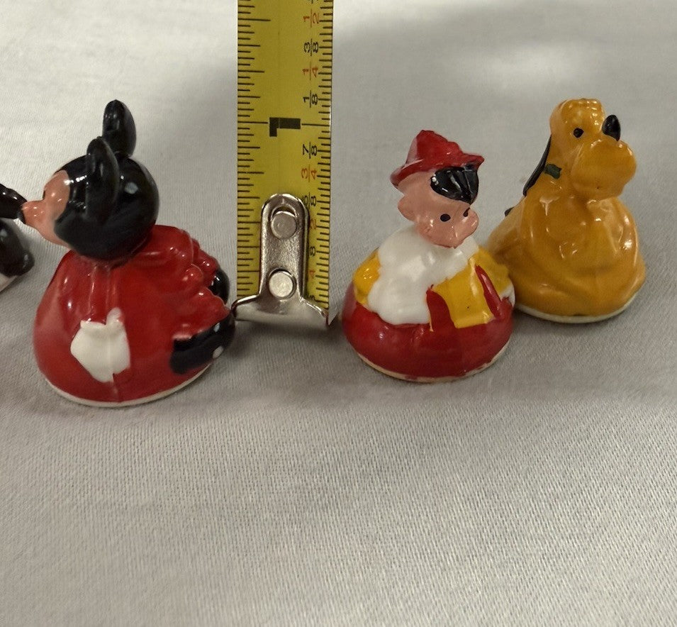 Vintage Disney Roller Toys Lot of 4 Mickey Pluto Pinocchio HK
