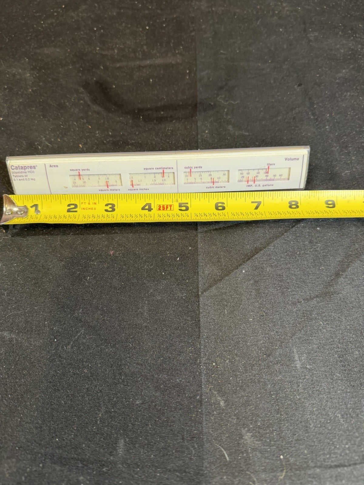 Vintage Catapres Sliding Chart Triangular Card Length Area Calculations