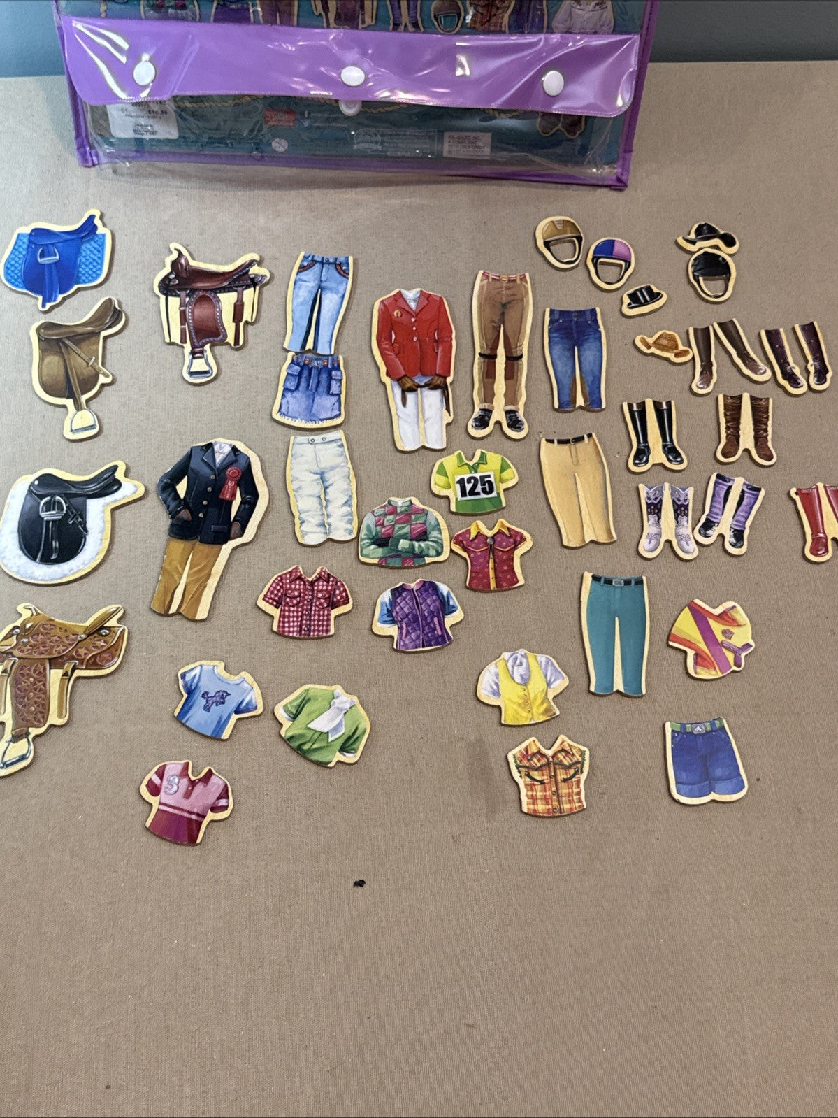 T.S. Shure Stable Pals Magnetic Wooden Dress Up Set 42 Piece Horse Toy