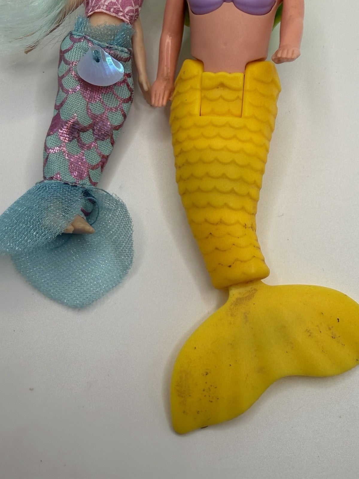 Vintage 1991 Playskool My Pretty Mermaid Lot of 2 Blue Tail Yellow Tail