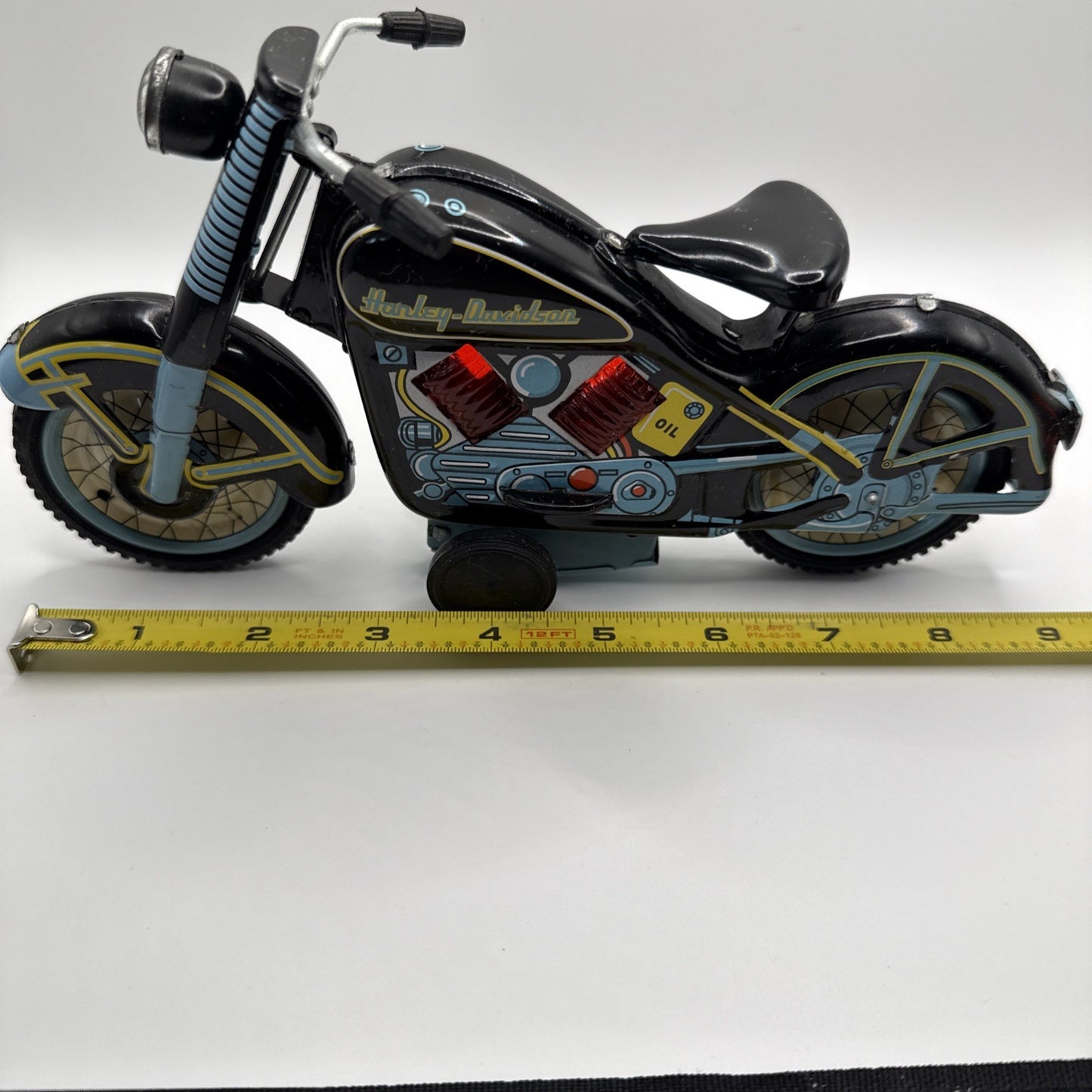 1958 Harley Davidson Motorcycle Friction Toy Vintage Style Yr 2000 Reproduction