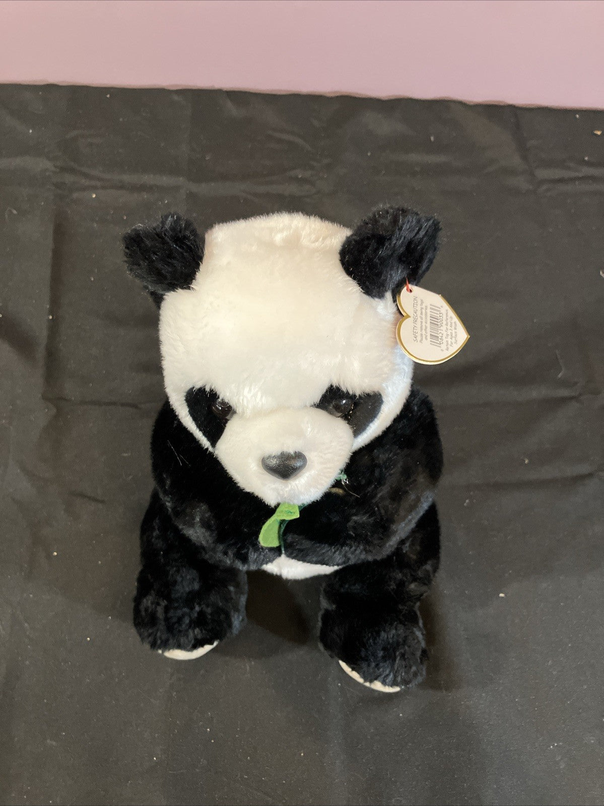 Ty Beanie Buddies Li Mei Panda Plush 10 Inch Bear Felt Leaves