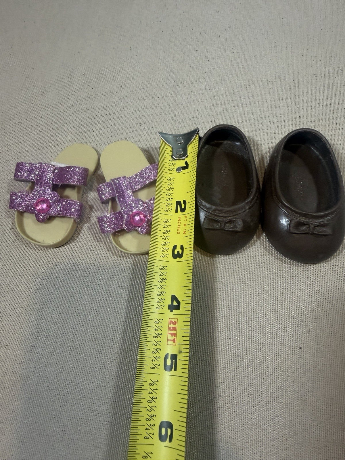 Our Generation 18 Inch Doll Shoes Lot Brown Shoes Purple Tan Sandals
