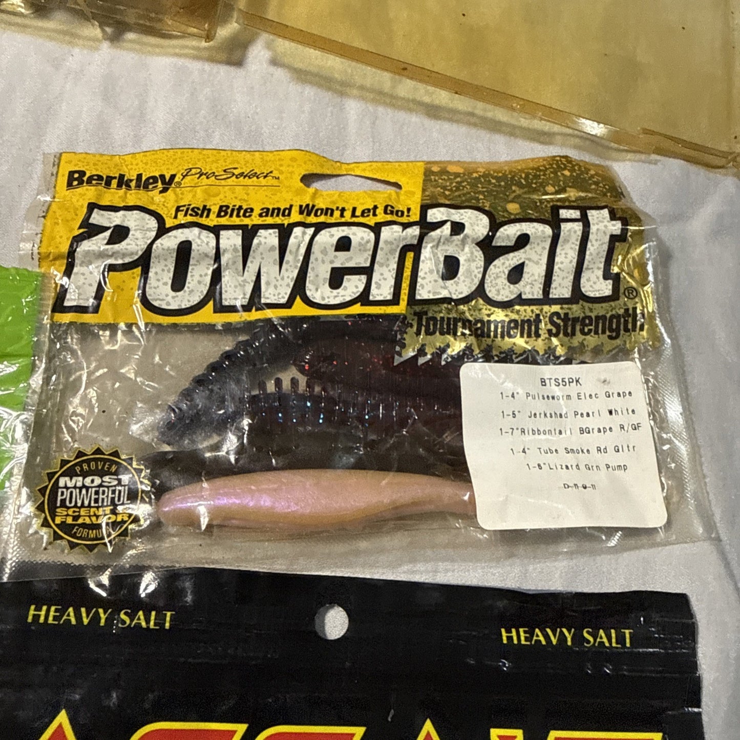 Lot of 11 Fishing Soft Plastic Worms Powerboat Assault Softbait