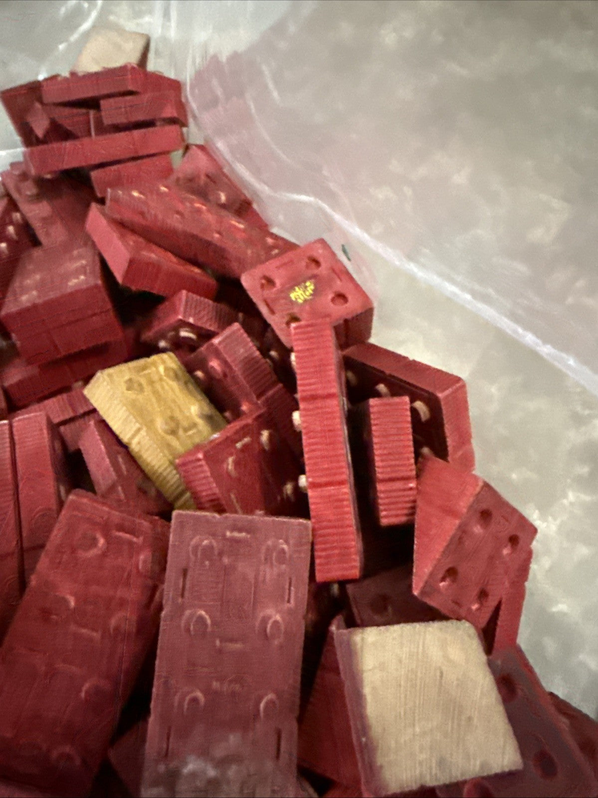 Halsam American Bricks Wood Blocks Vintage 1940s Building Set almost 3lbs