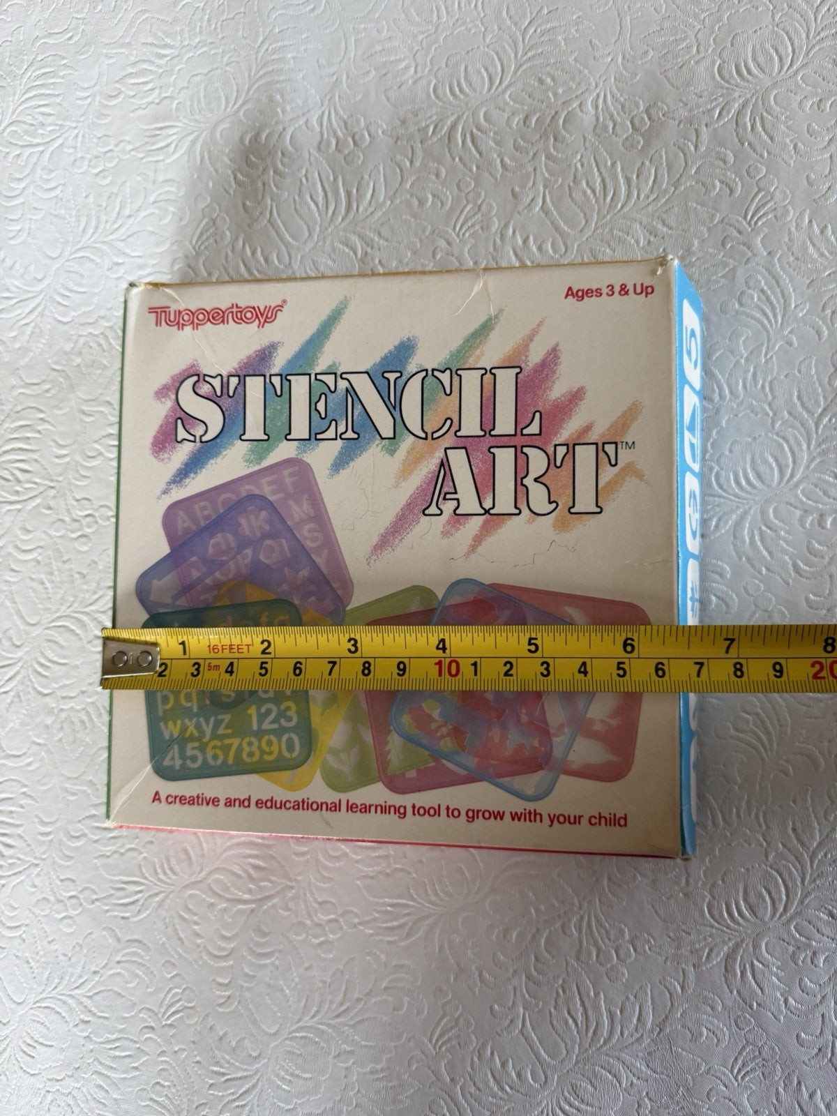 Vintage Tuppertoys Stencil Art Plastic Template Set Boxed Tupperware Creative