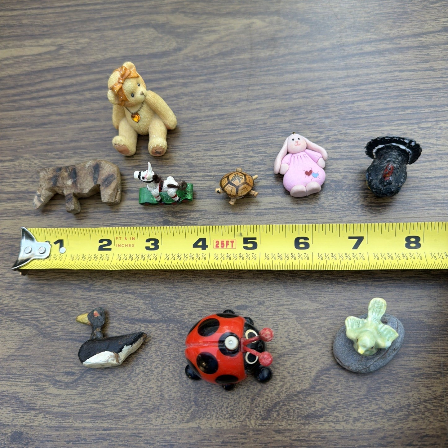 Mixed Miniature Animal Lot Wooden Zebra Duck Resin Turkey Ceramic Bird