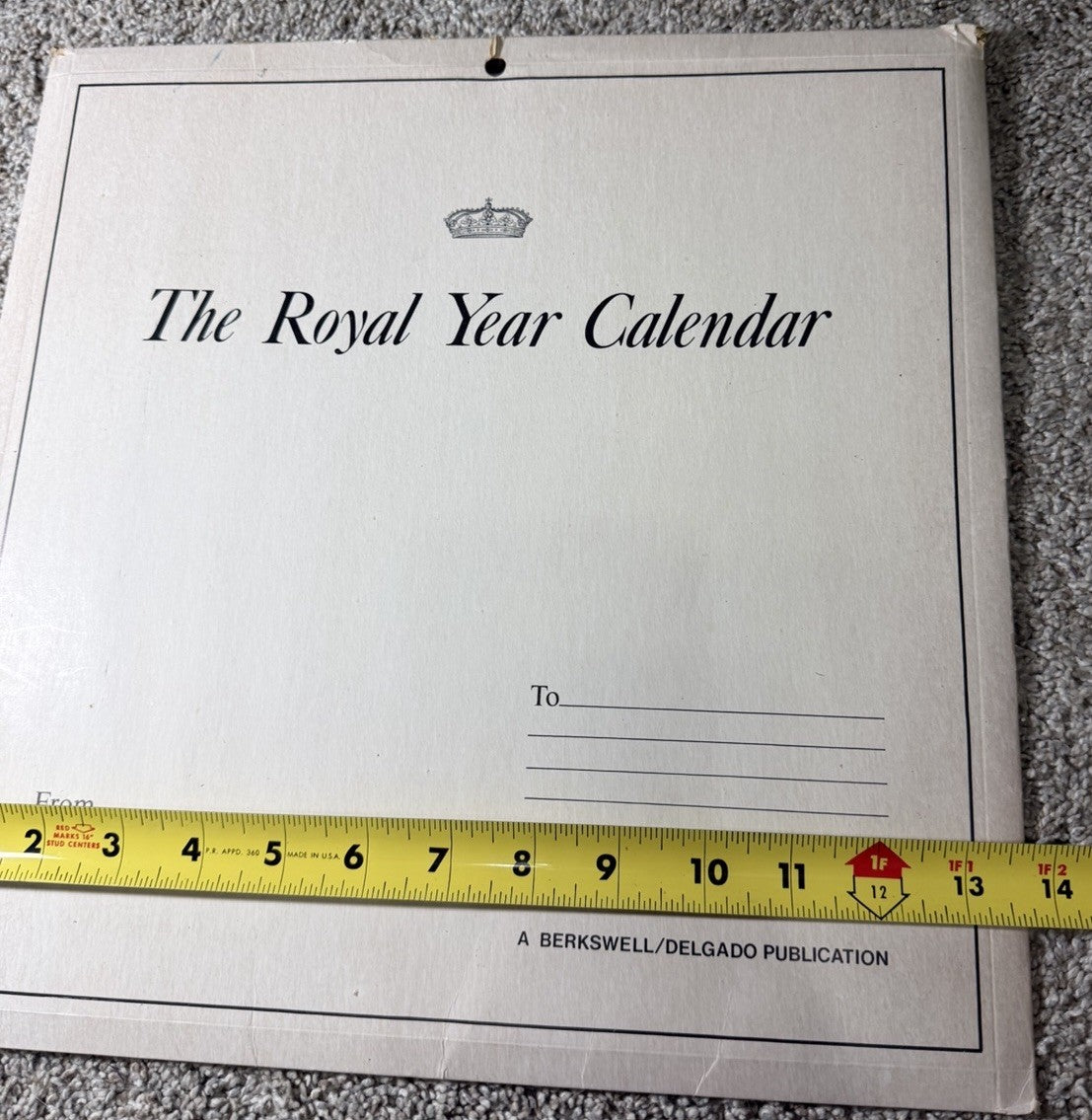 Vintage 1982 Royal Year Calendar Prince Charles Princess Diana Wales