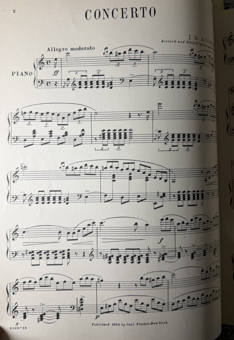 Vintage Carl Fischer Music Library Concerto No 1 Piano Lot Of 2
