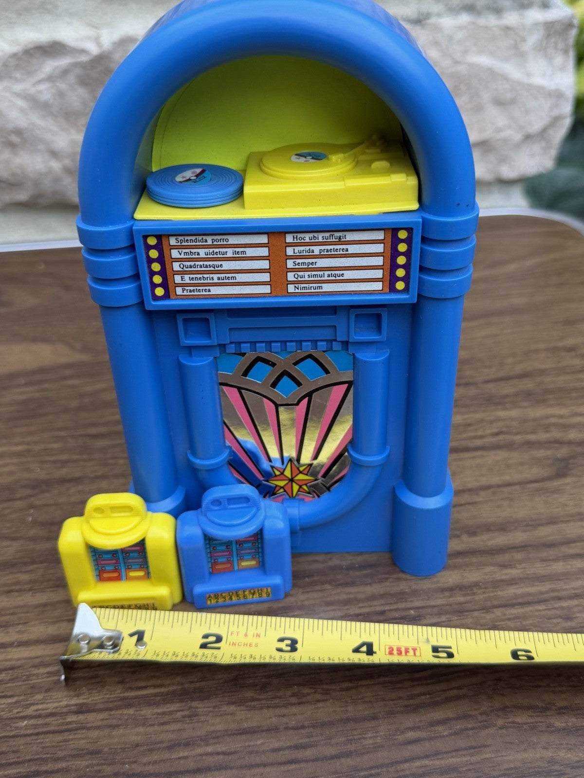 Vintage 1987 Mattel Barbie "Snack Time" Blue Jukebox Mattel Tabletop Speakers
