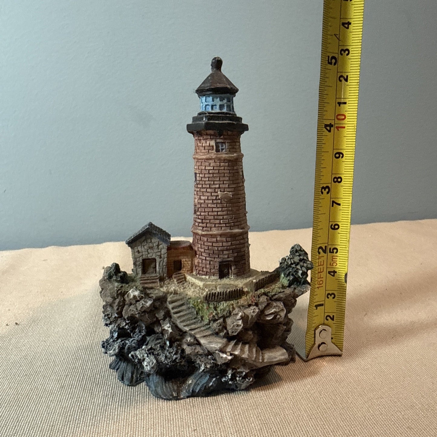 Vintage Lighthouse Figurines Lot 7 Coastal Nautical Miniatures Mixed Brands