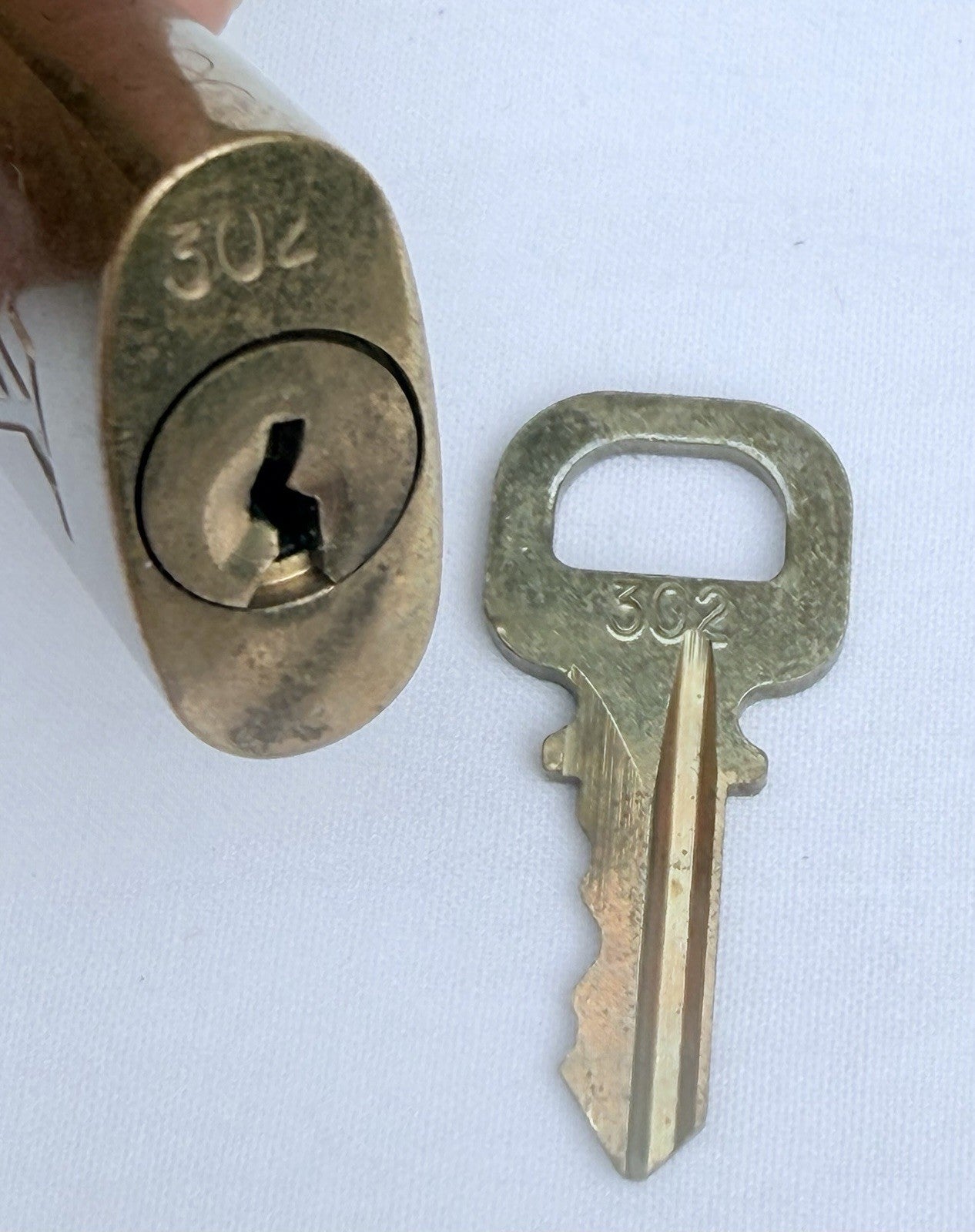 Louis Vuitton Brass Padlock with Key Lock Number 302 Made in France