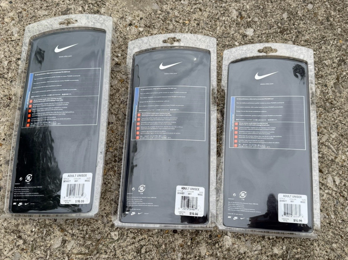 Nike Dual Action Ball Pump Lot 3 Needle Soccer Basketball Football New Sealed
