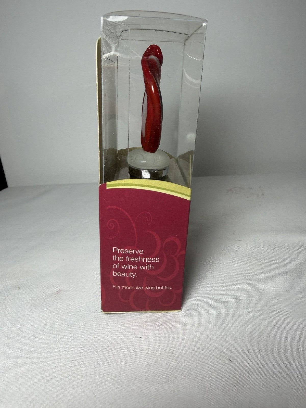 Bordeaux Wine Bottle Stopper Art Glass Ornament Artisan Hand Crafted New