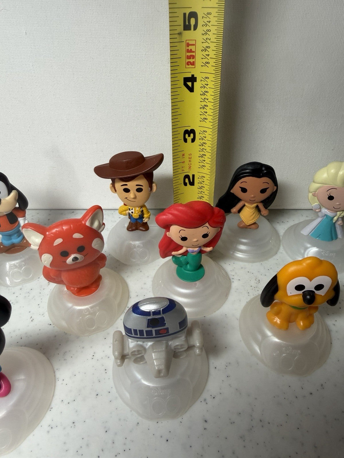 Disney 100 McDonald's Happy Meal Toy Lot 14 Figures Ariel Woody Elsa R2-D2