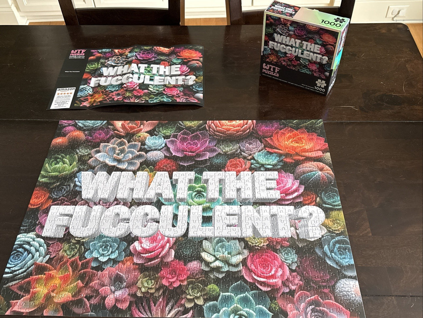 WTF Puzzles What the Fucculent 1000 Piece Jigsaw Puzzle 27.55 x 19.68