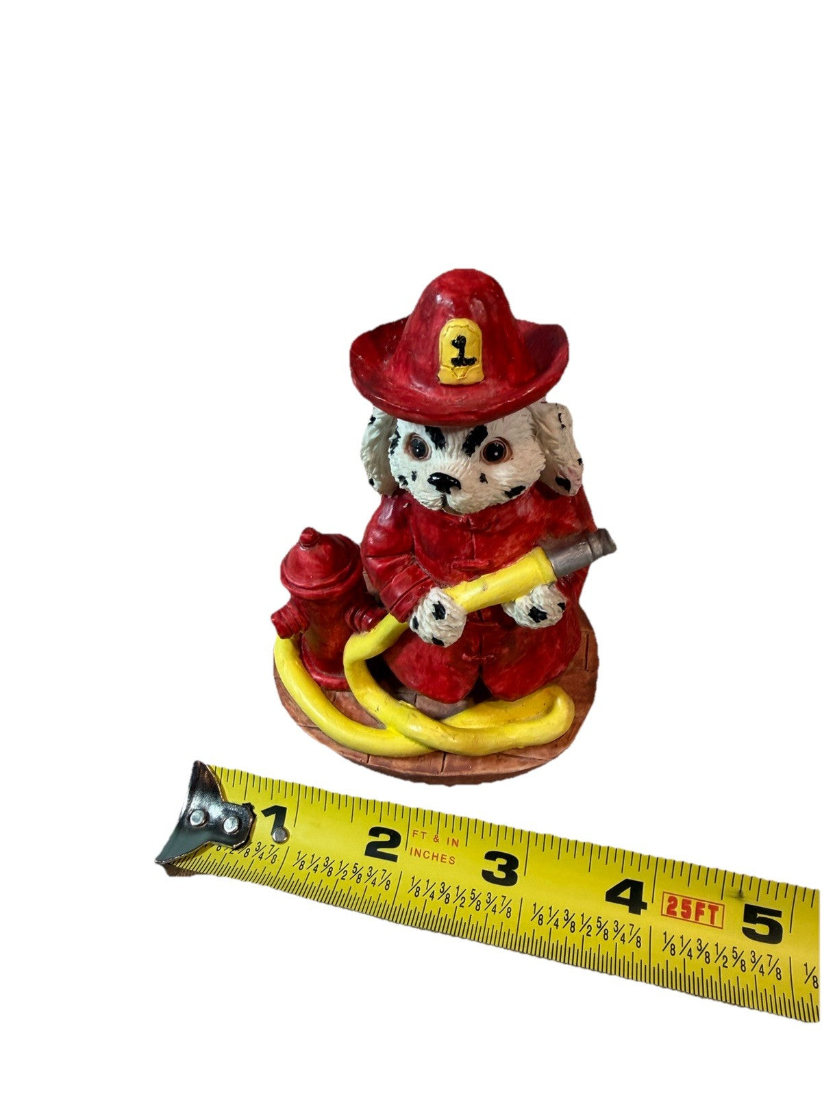 Vintage 1994 Firefighter Dalmatian Figurine Hydrant Hose Trippies