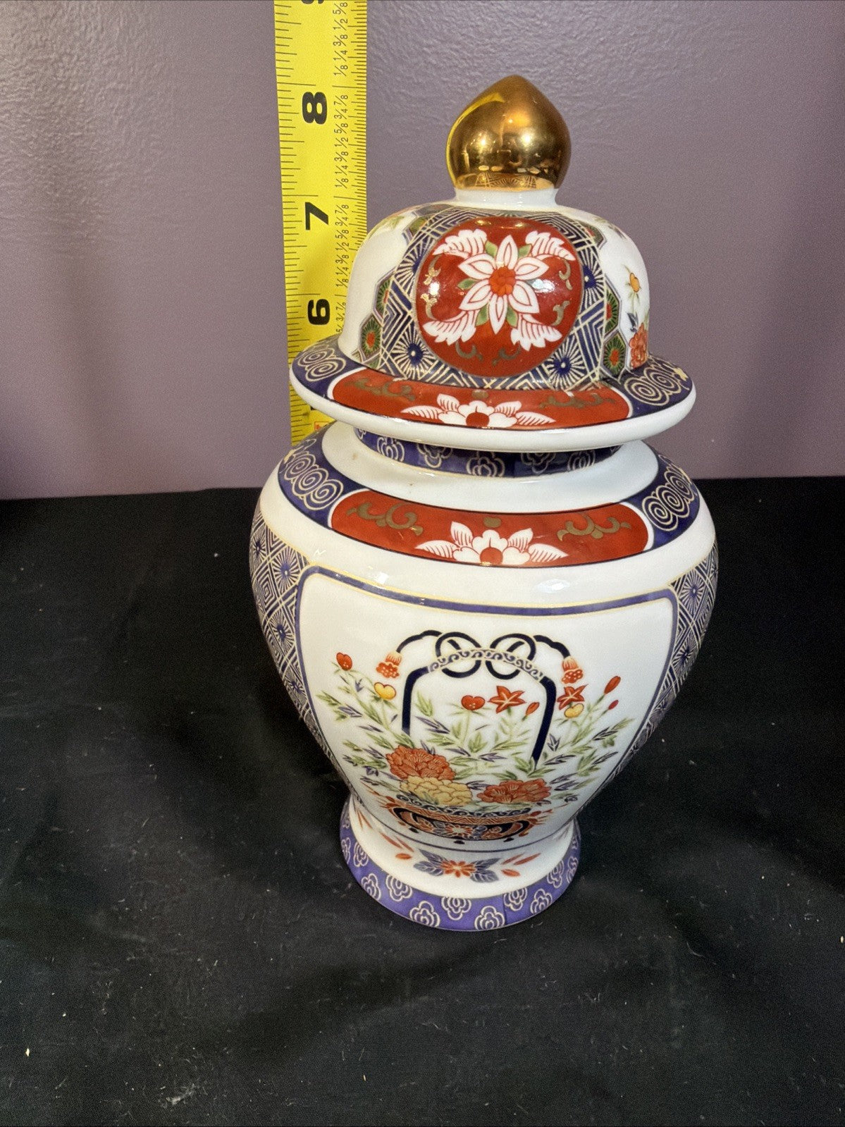 Toyo Ko Imari Ginger Jar Porcelain Floral Japan Decorative 8"