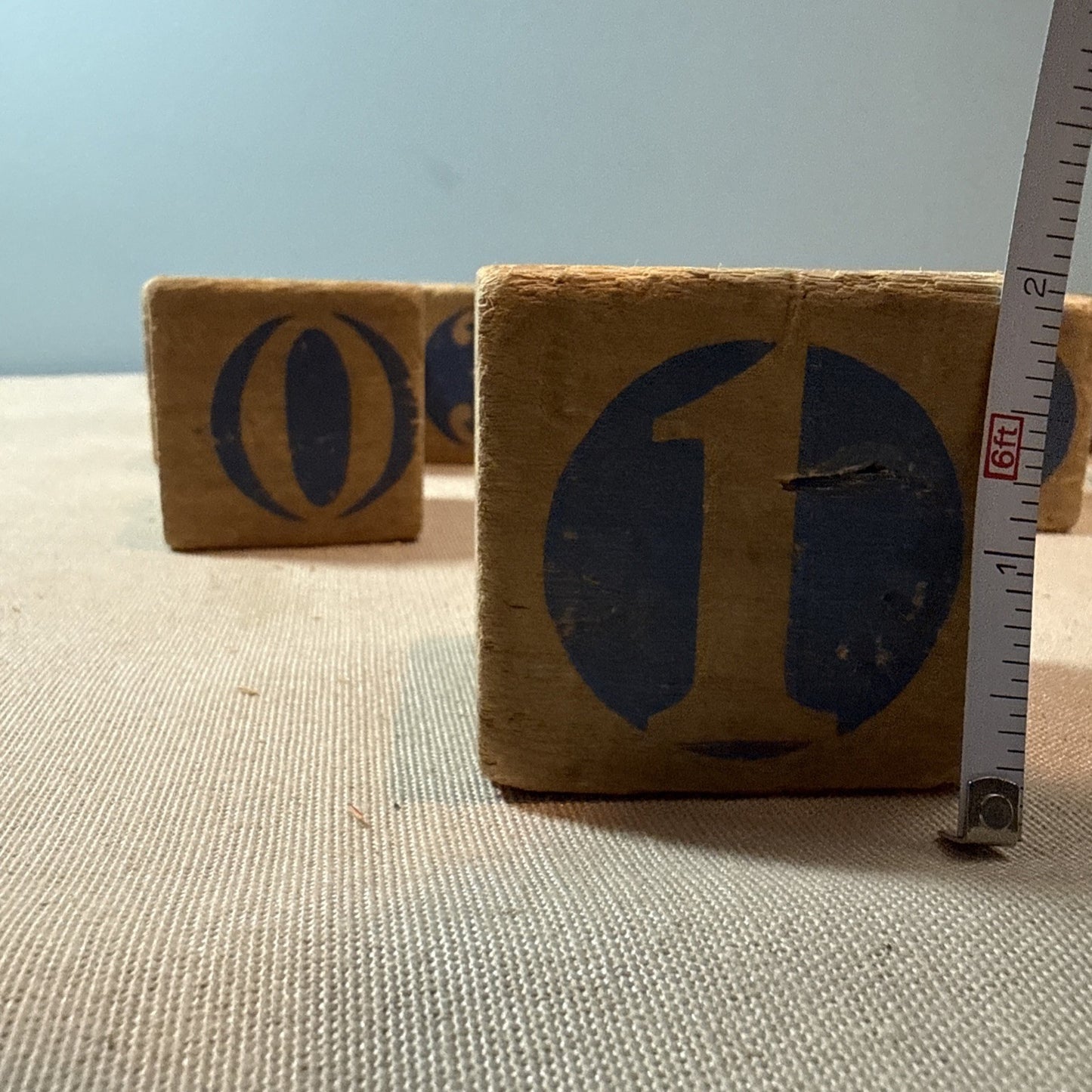 Vintage Antique Wooden Children's Toy Number Alphabet Blocks 15 Sm 2x2
