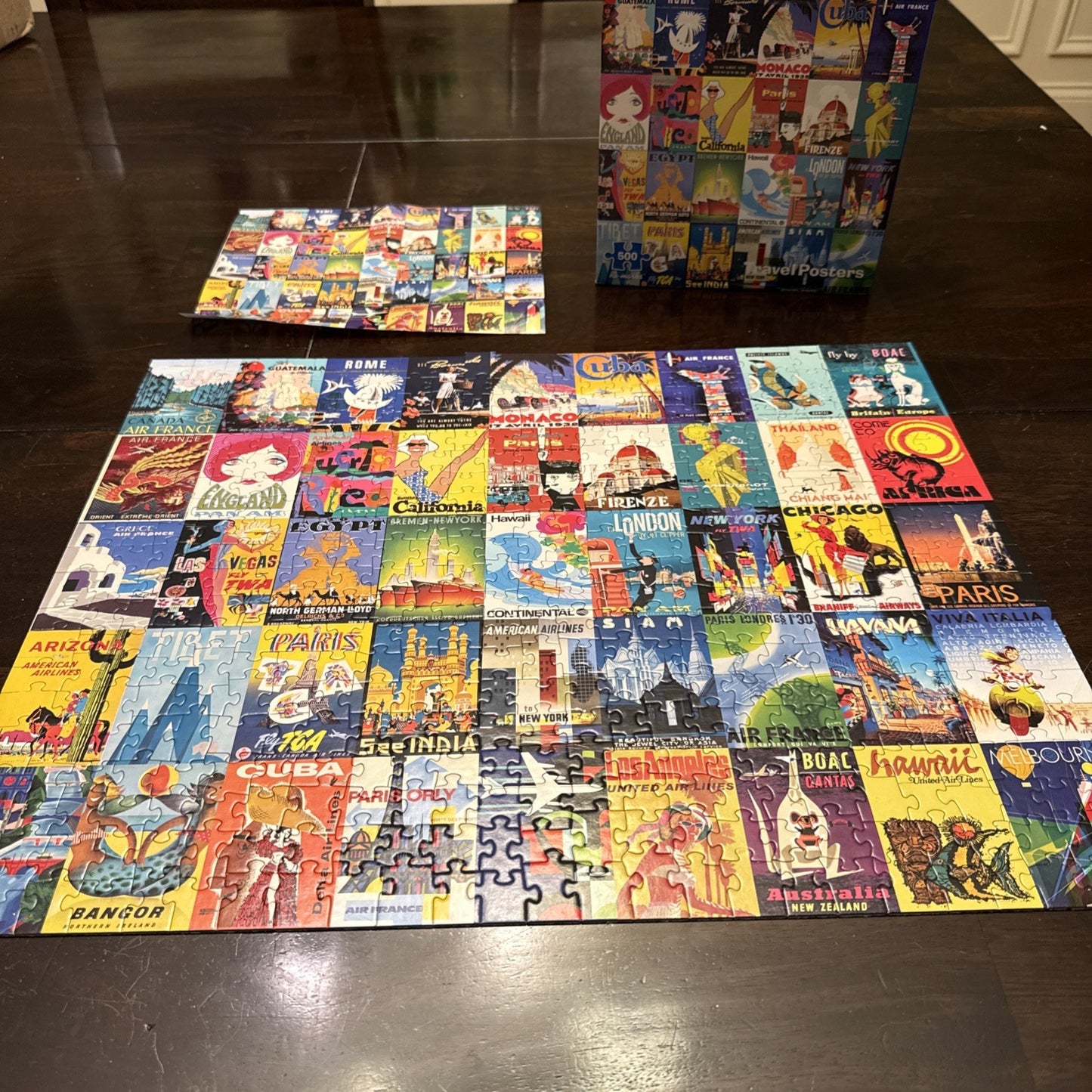 Travel Posters From Around the World 500 Piece Puzzle Re-marks Includes Poster