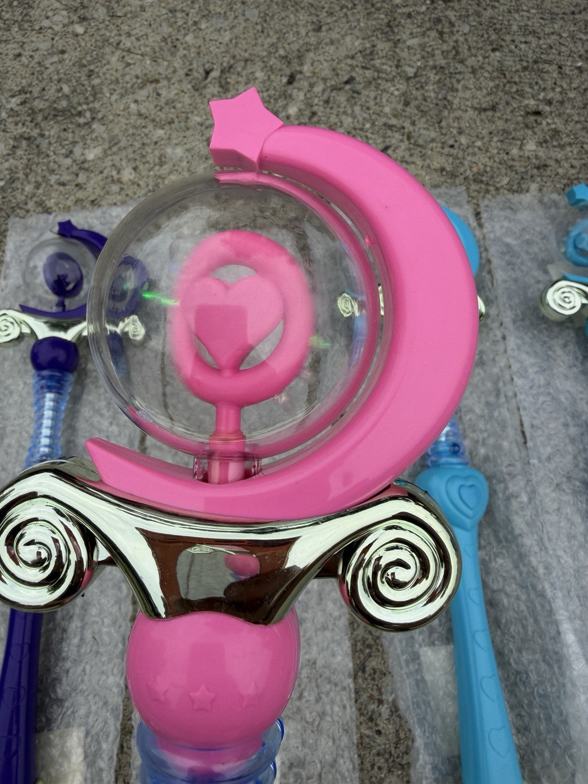 Lot of 5 Vintage Light Up Moon Scepter Wands Princess Costume Party Favor NOS