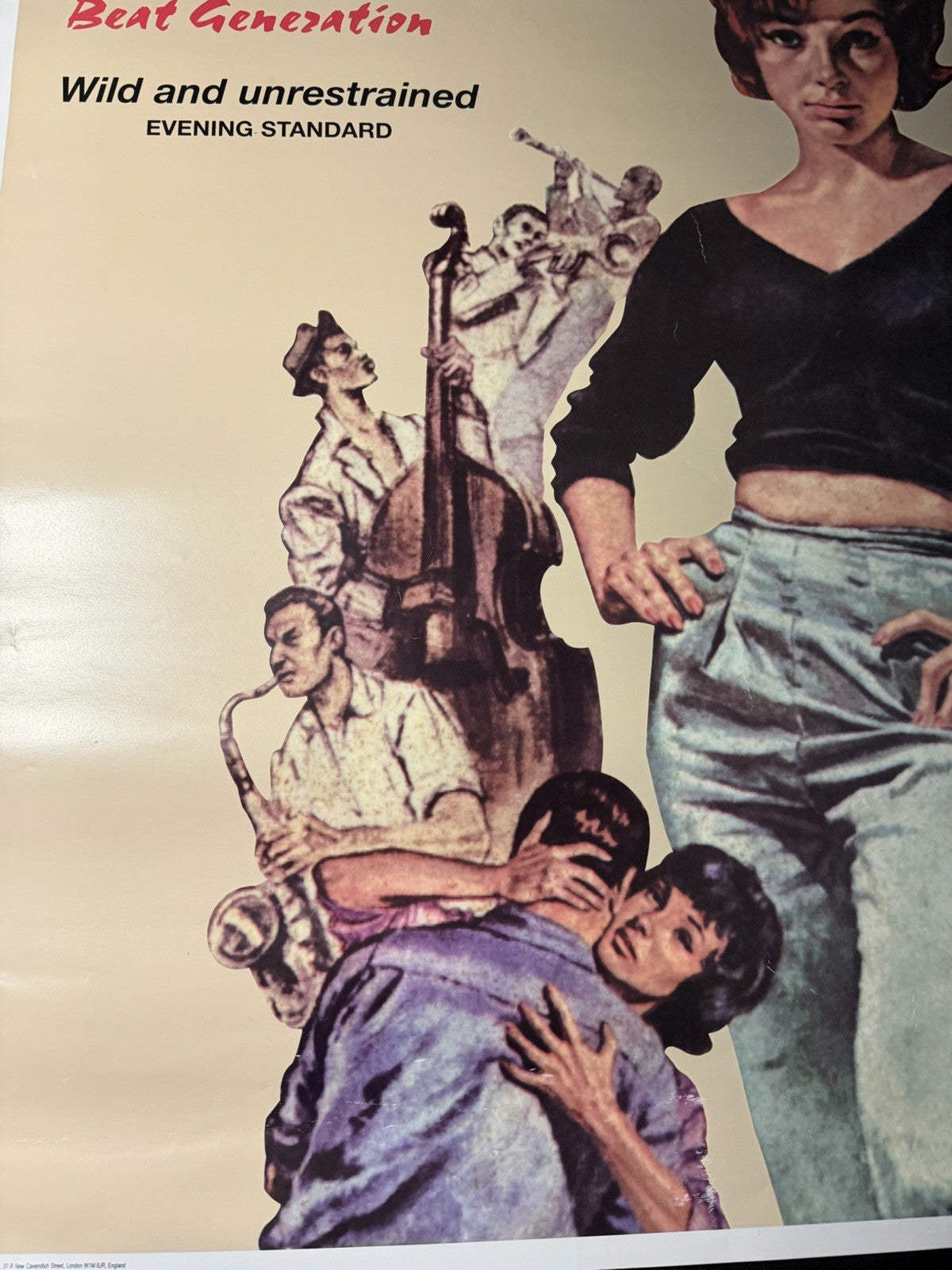 Vintage 1999 Jack Kerouac On the Road Poster Beat Generation Art 24.5x36"