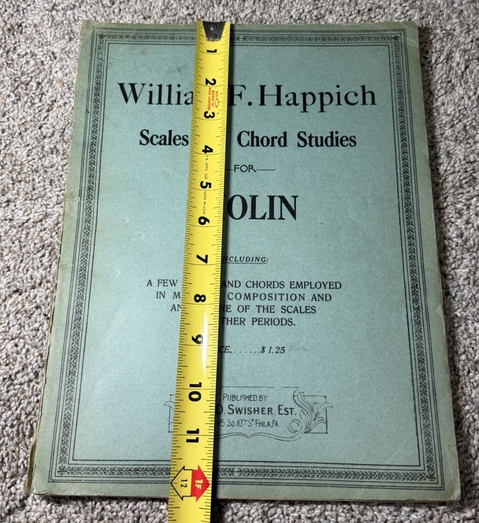 Vintage Violin Sheet Music Scales Chord Studies Happich 1918 1935