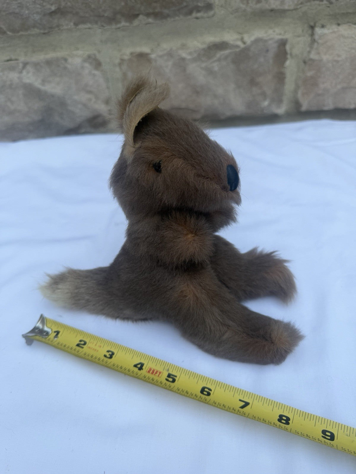 Vintage Genuine Fur Kangaroo Figurine Australia Souvenir Plush Small Collectible