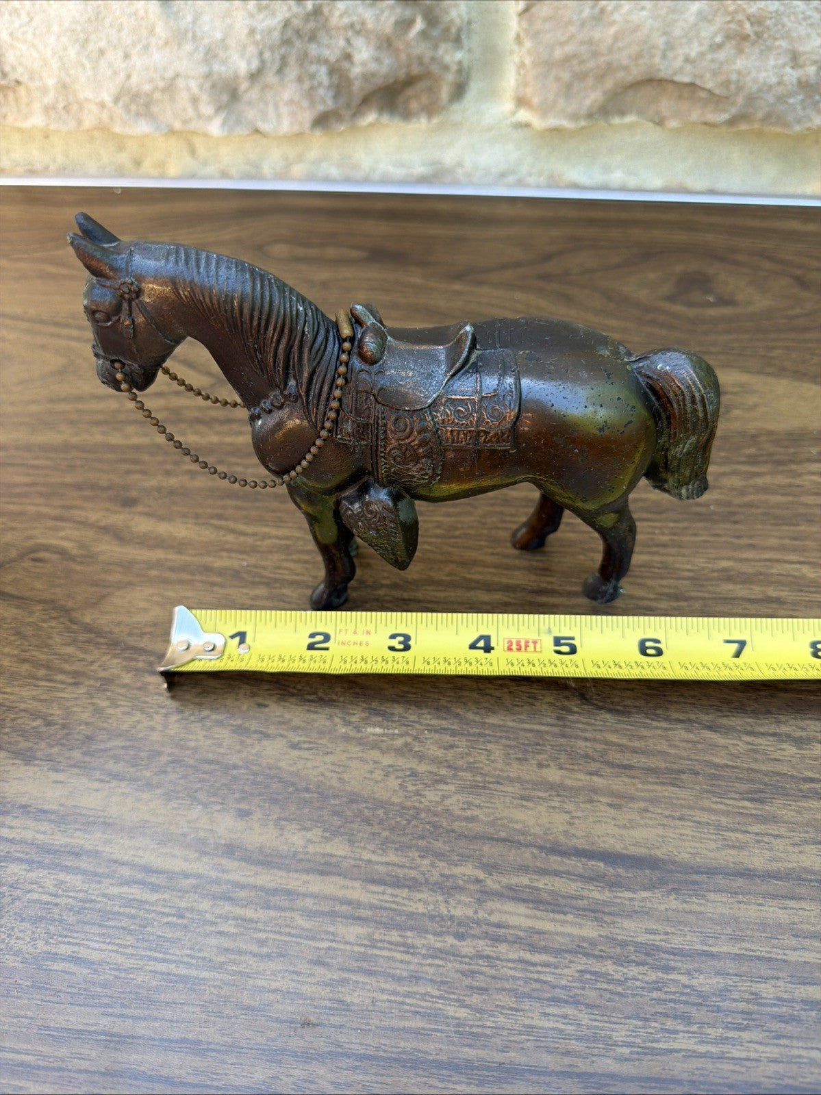 Vintage Bronze Horse with Saddle 4.25” Tall Western Theme 1950’s