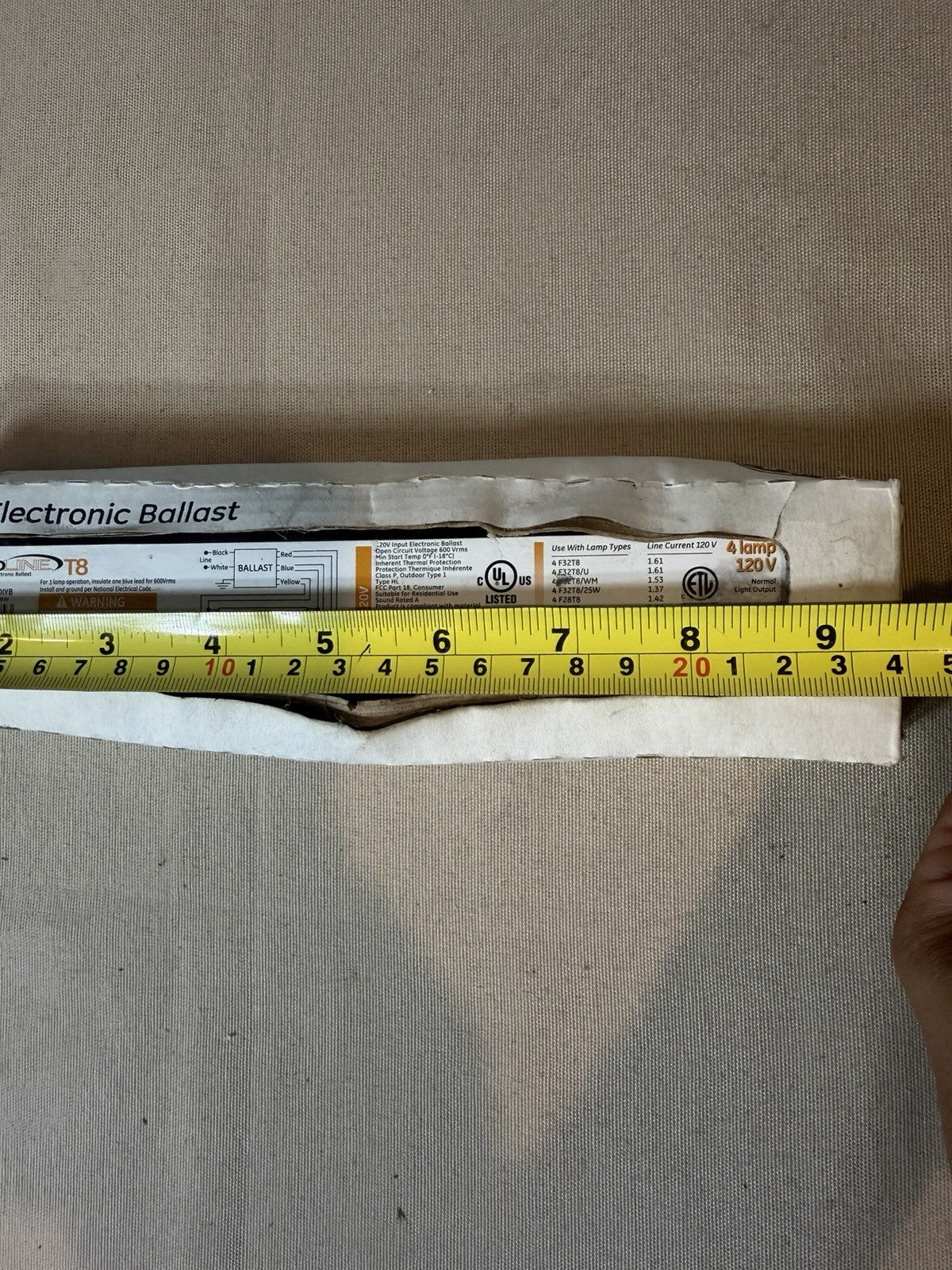 GE ProLine 93885 Electronic Ballast 4 Lamp 120V T8 Fluorescent Light NEW