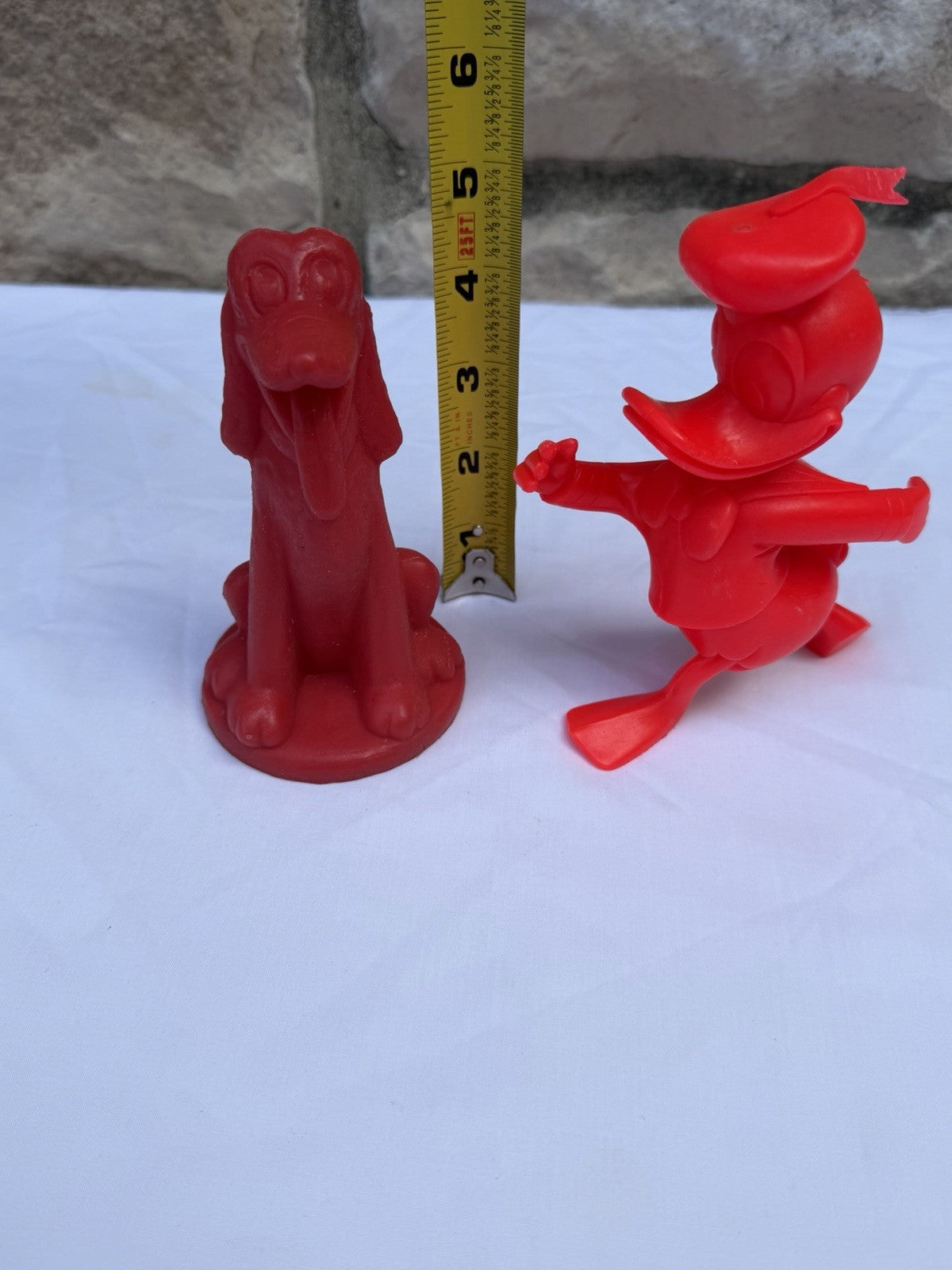 Vintage 1971 Disney Mold A Rama Pluto Figure Red Plastic Marx Donald Duck Mold