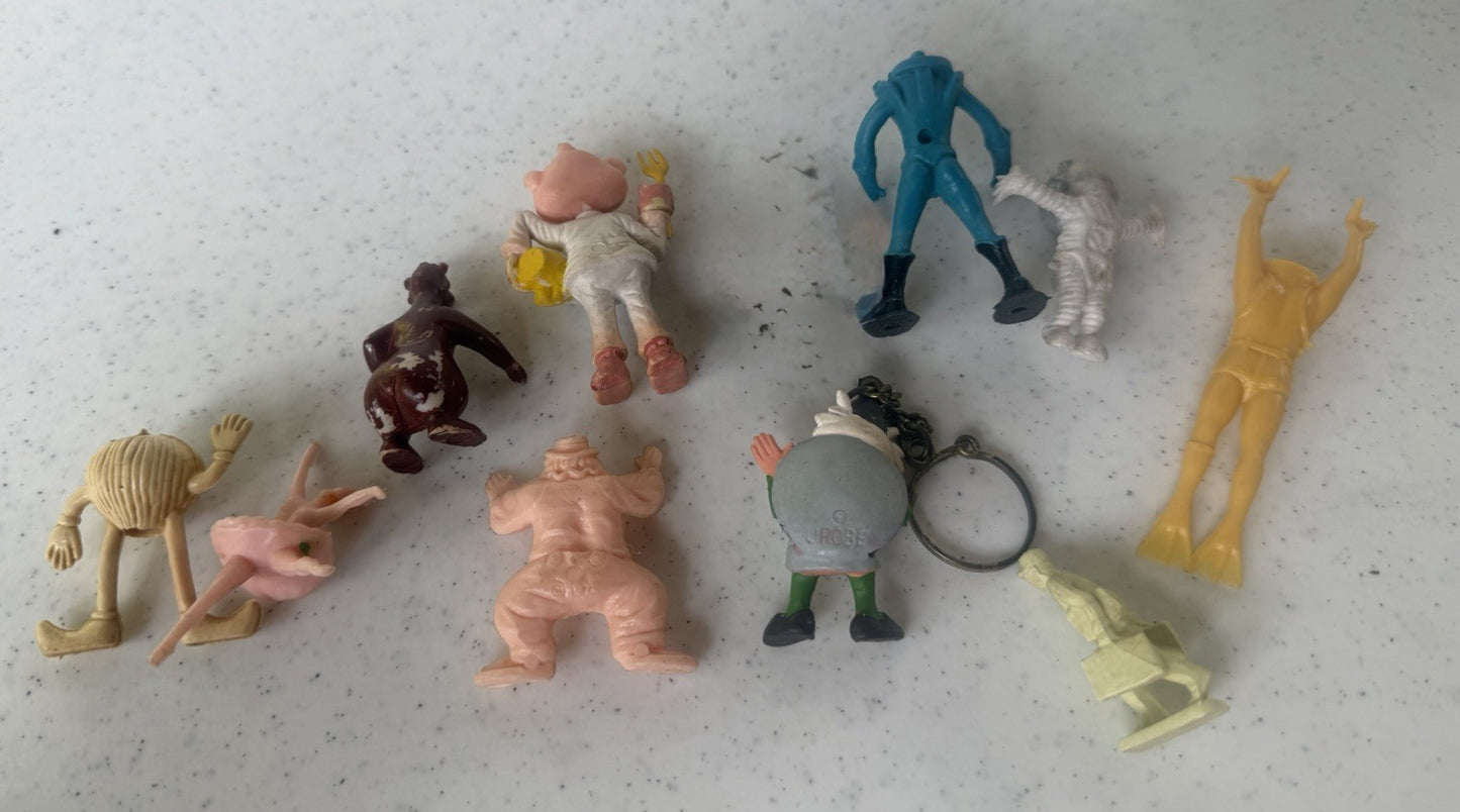 Vintage Plastic Figure Lot - Marx Disneykins, Munch Bunch, Flippy & More