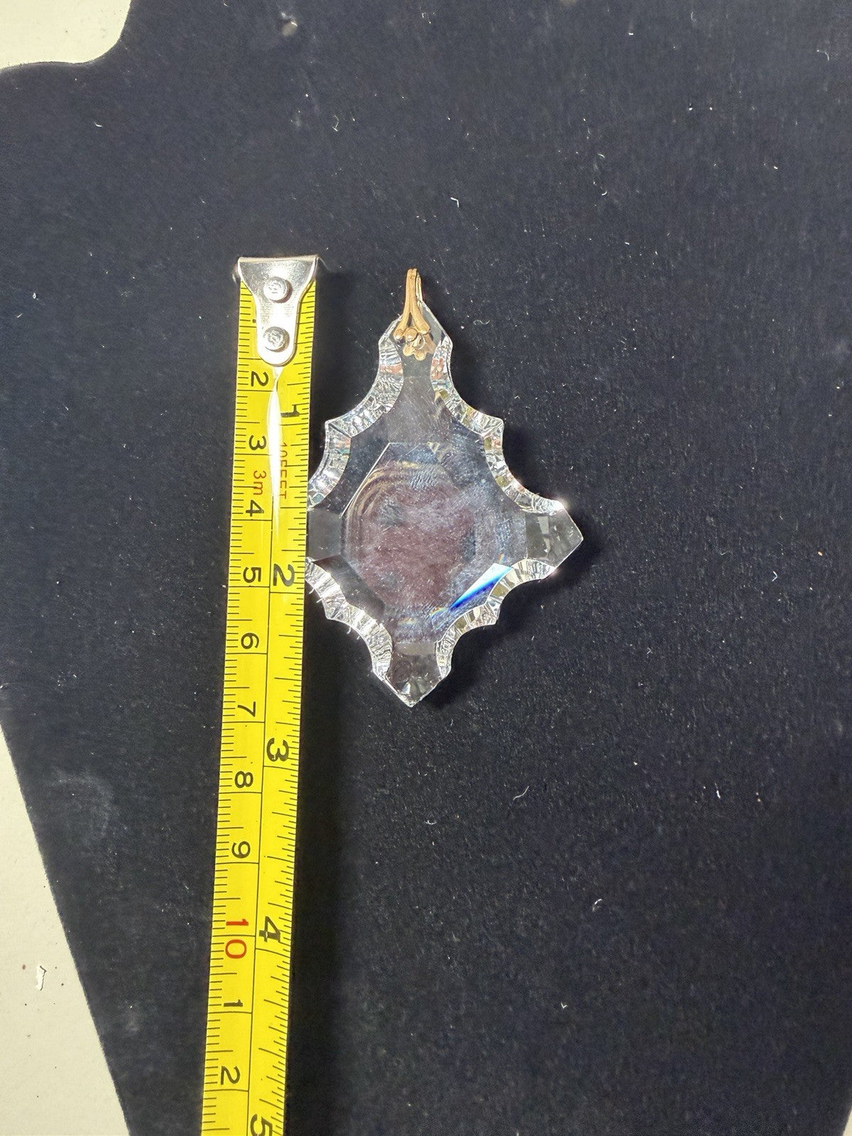 Vintage Cut Crystal Chandelier Prism Pendant Starburst Suncatcher Ornament 3 Inc