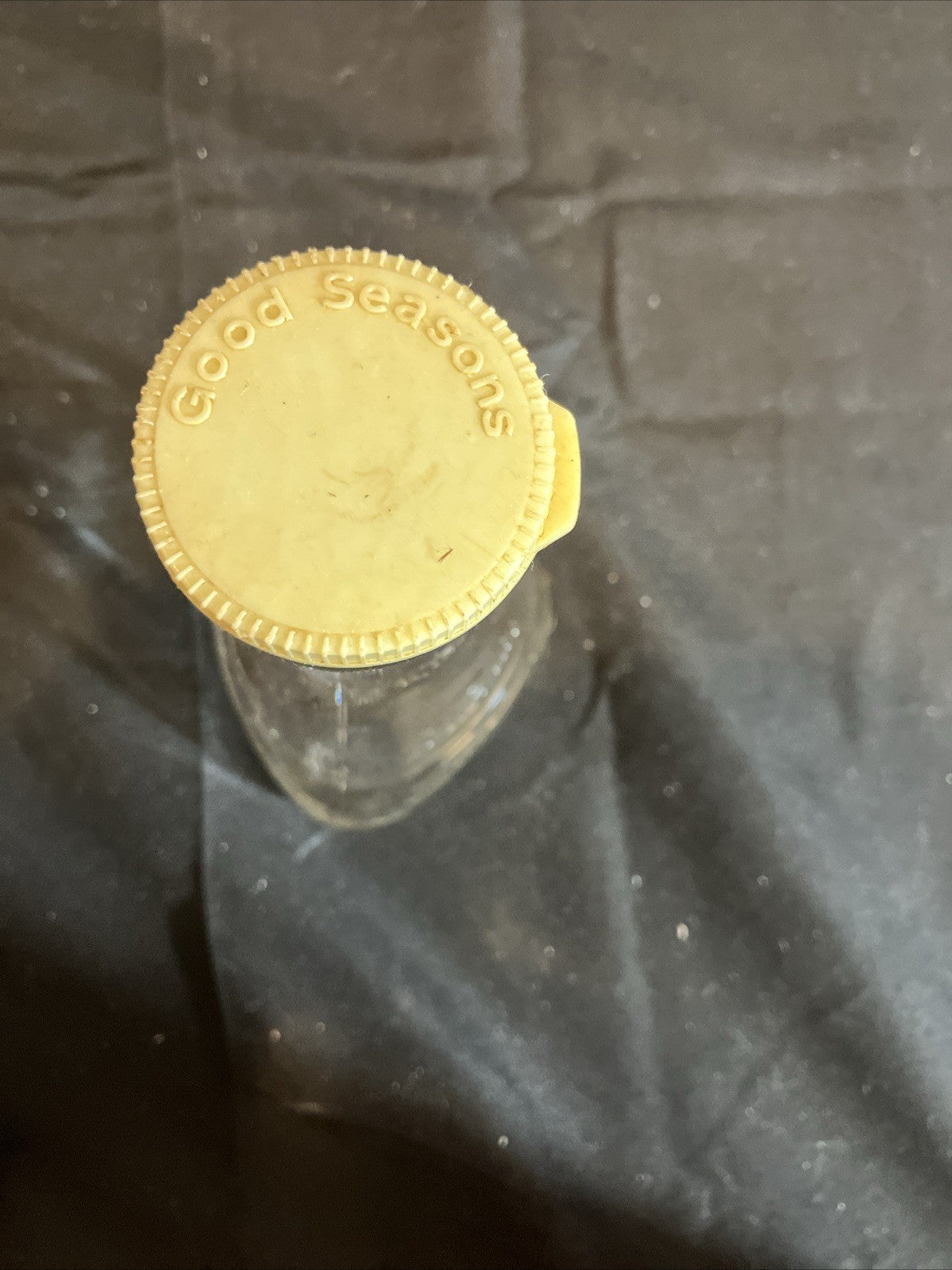 Vintage Good Seasons Glass Cruet Gold Leaf Oil Vinegar Bottle