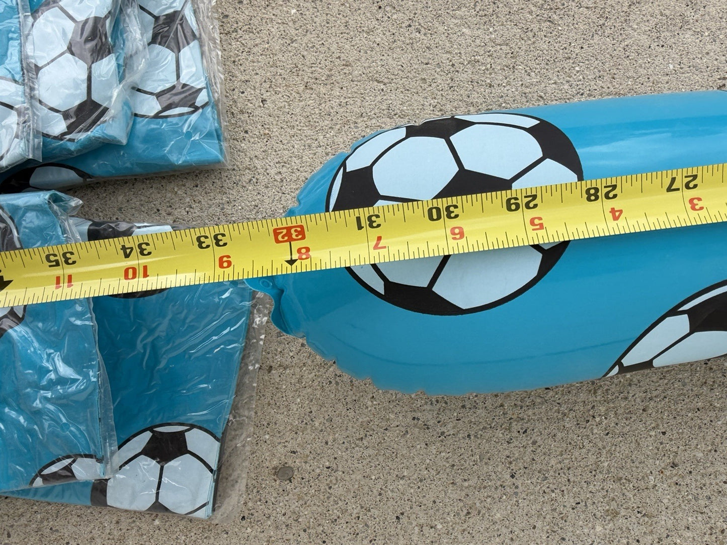 Inflatable Light Blue Soccer Hammer Squeaker Blow Up Toy 32"Novelty Party Favor