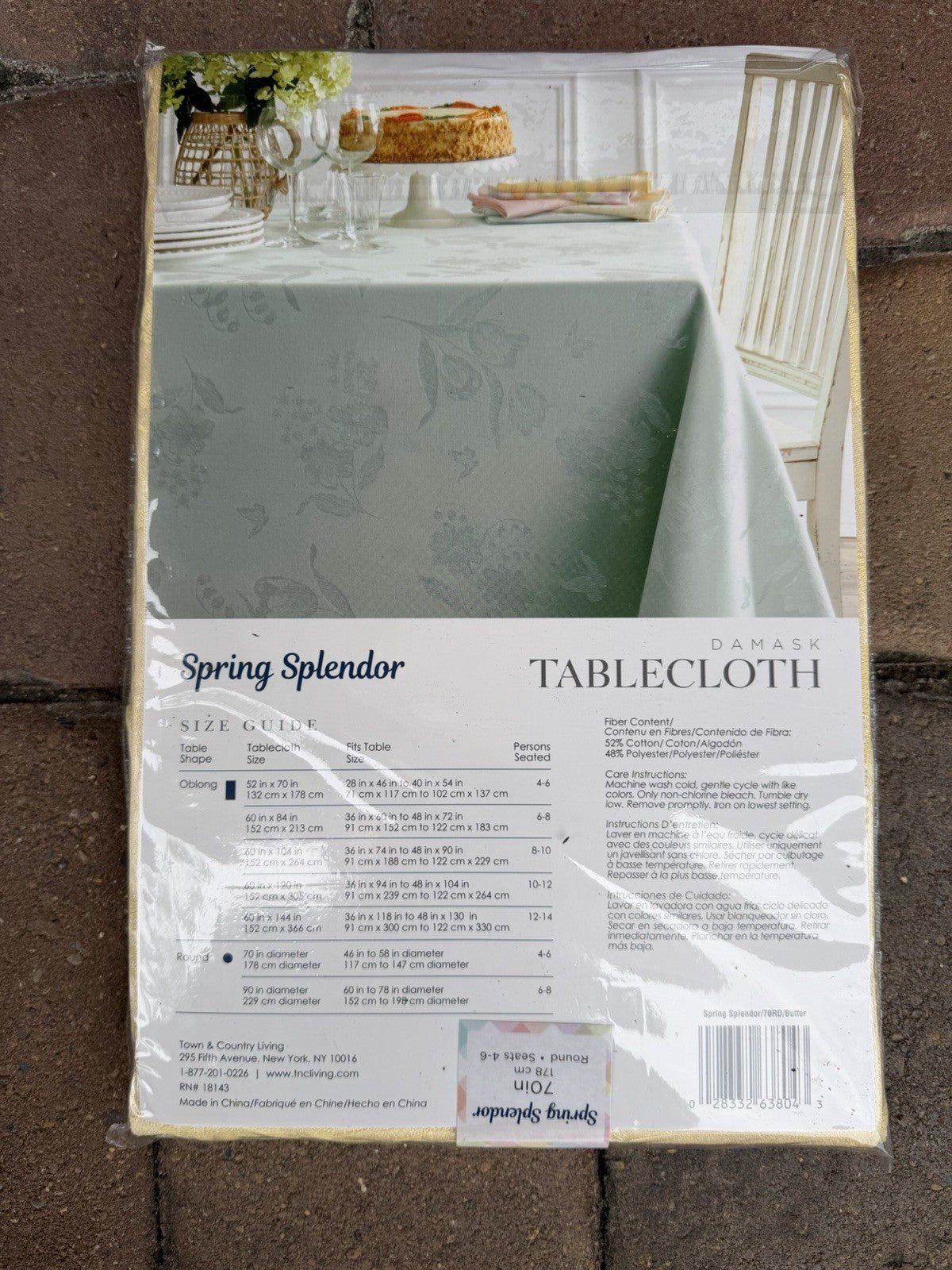 Town Country Spring Splendor Butter Yellow Damask Tablecloth 4 Napkins Vintage