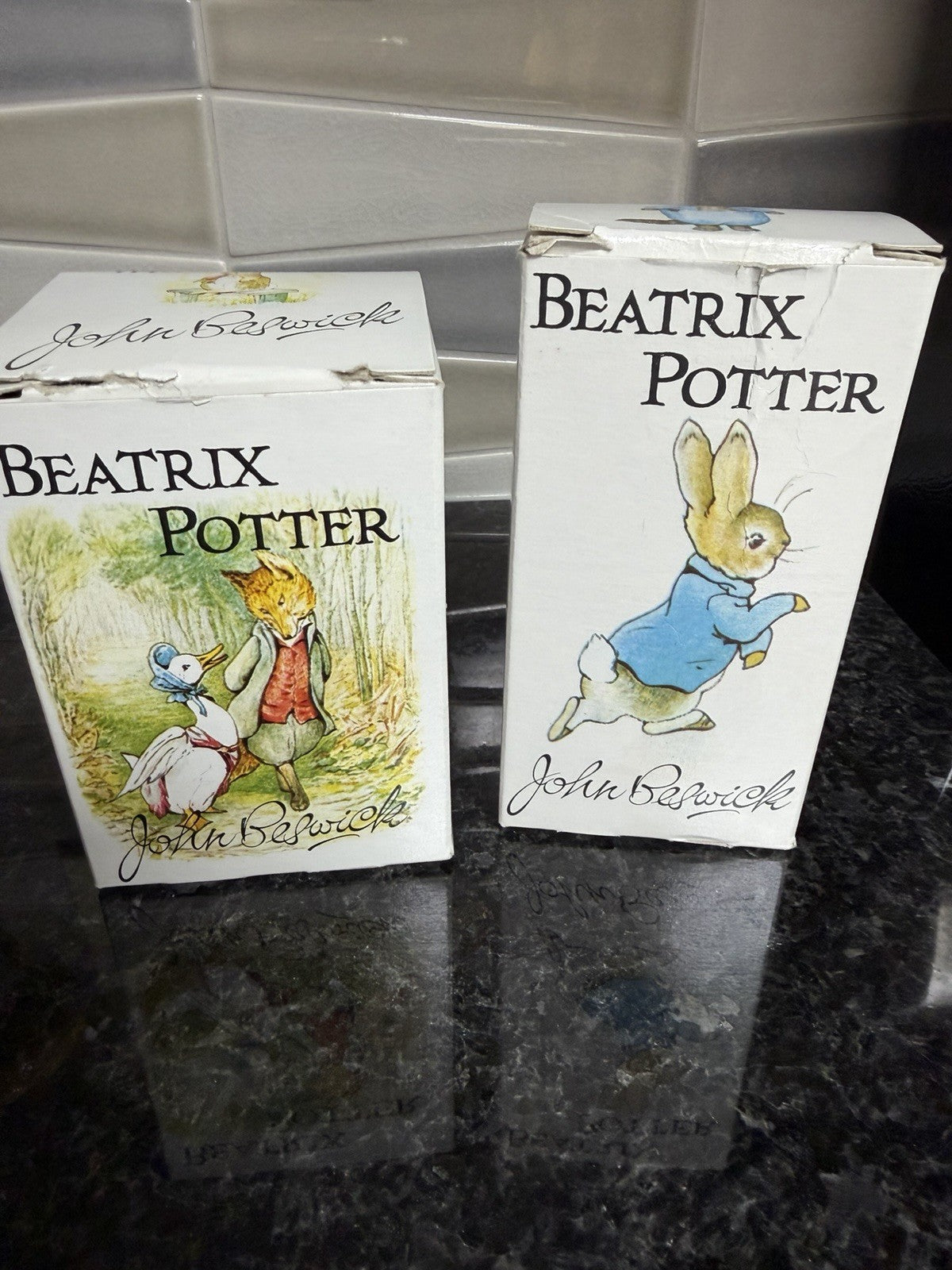 John Beswick Beatrix Potter Figurine Lot Jemima Puddleduck Mrs Rabbit Boxed