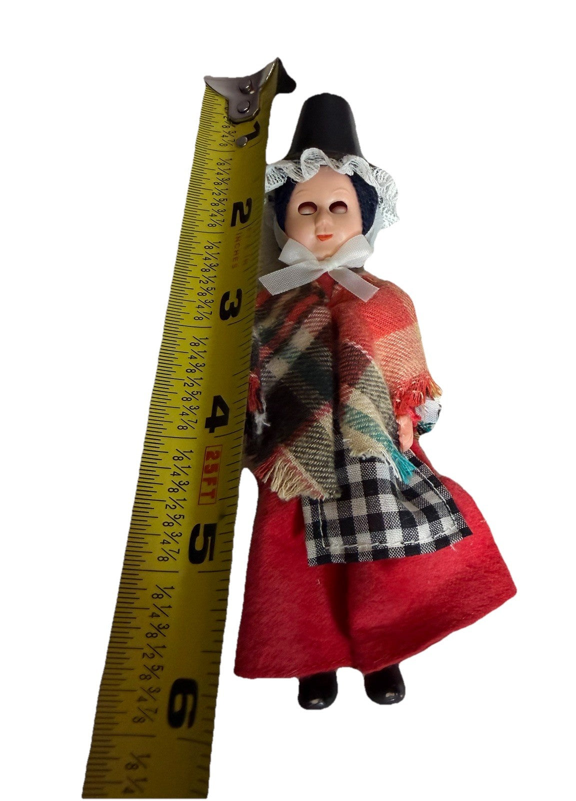 Vintage Welsh Lady Doll Figurine National Costume Sleepy Eyes Dress