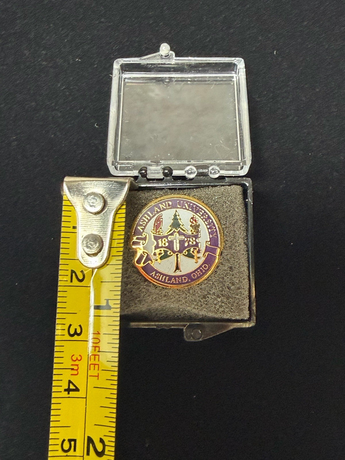 Vintage Ashland University Ohio Seal Logo Enamel Lapel Pin Collectible With Box
