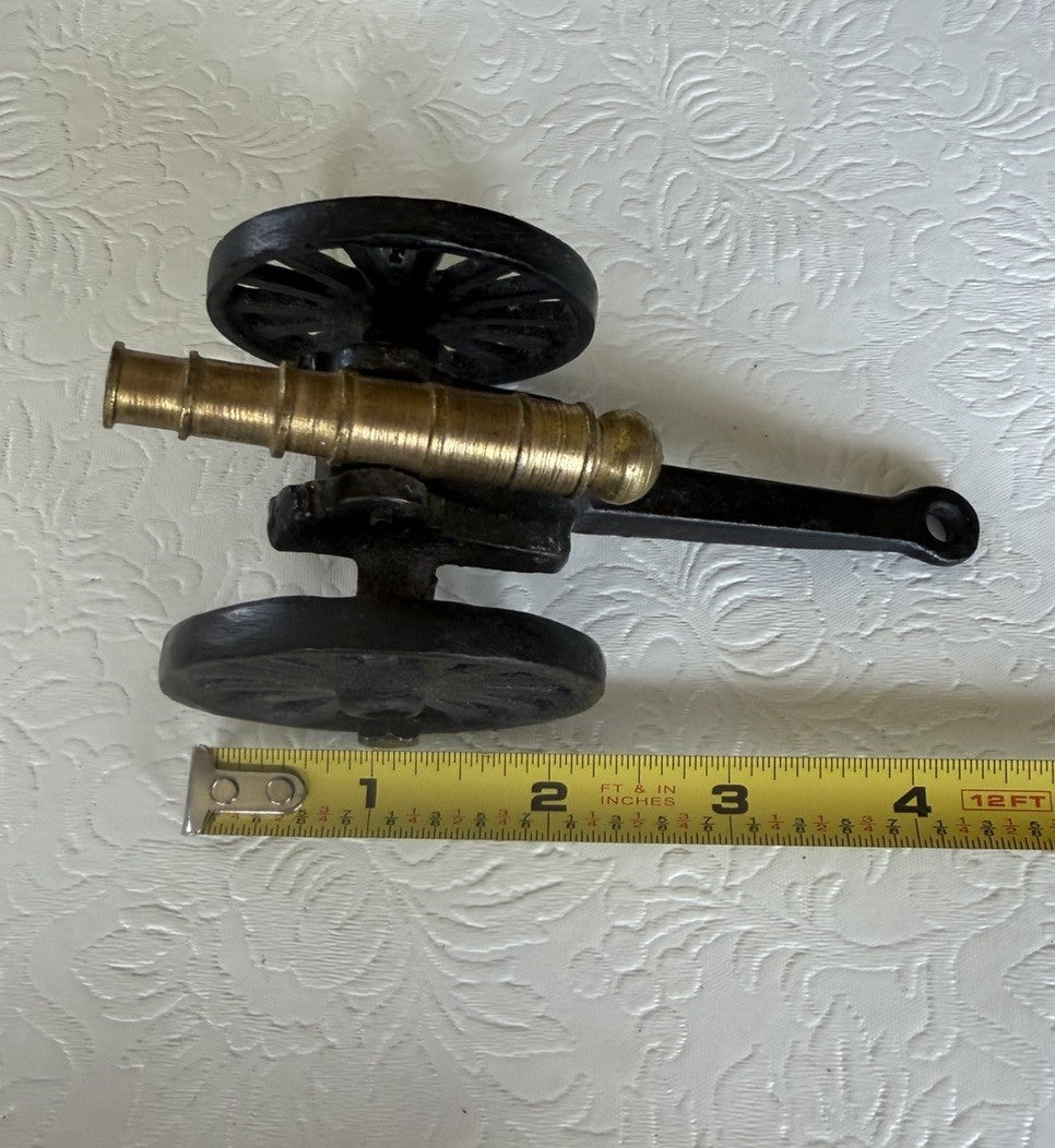 Cast Iron Brass Civil War Cannon Replica With Moving Parts Made In USA