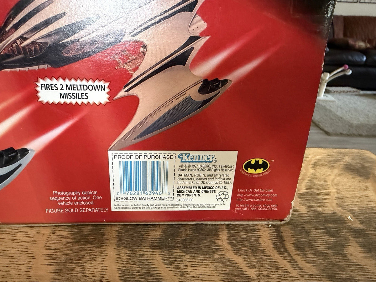 1997 Kenner Batman Robin Iceglow Bathammer Vehicle Sealed Box Vintage DC Toy