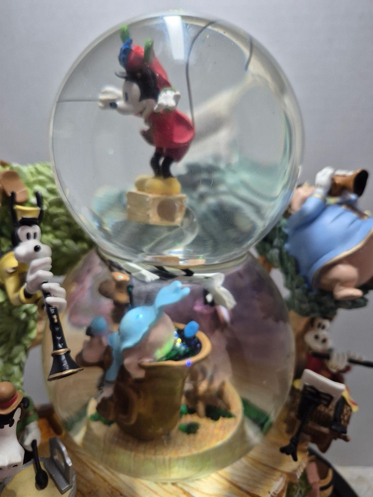Disney Mickey Mouse Silly Symphonies Band Concert Double Snow Globe Collectible