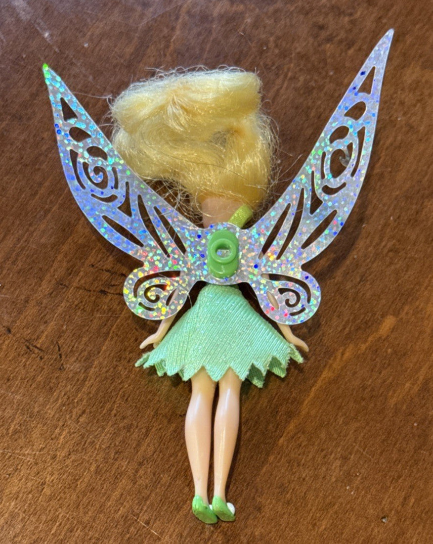 Disney Flitterific Tinker Bell 2009 Mini Doll with Glitter Wings Pixie Hollow