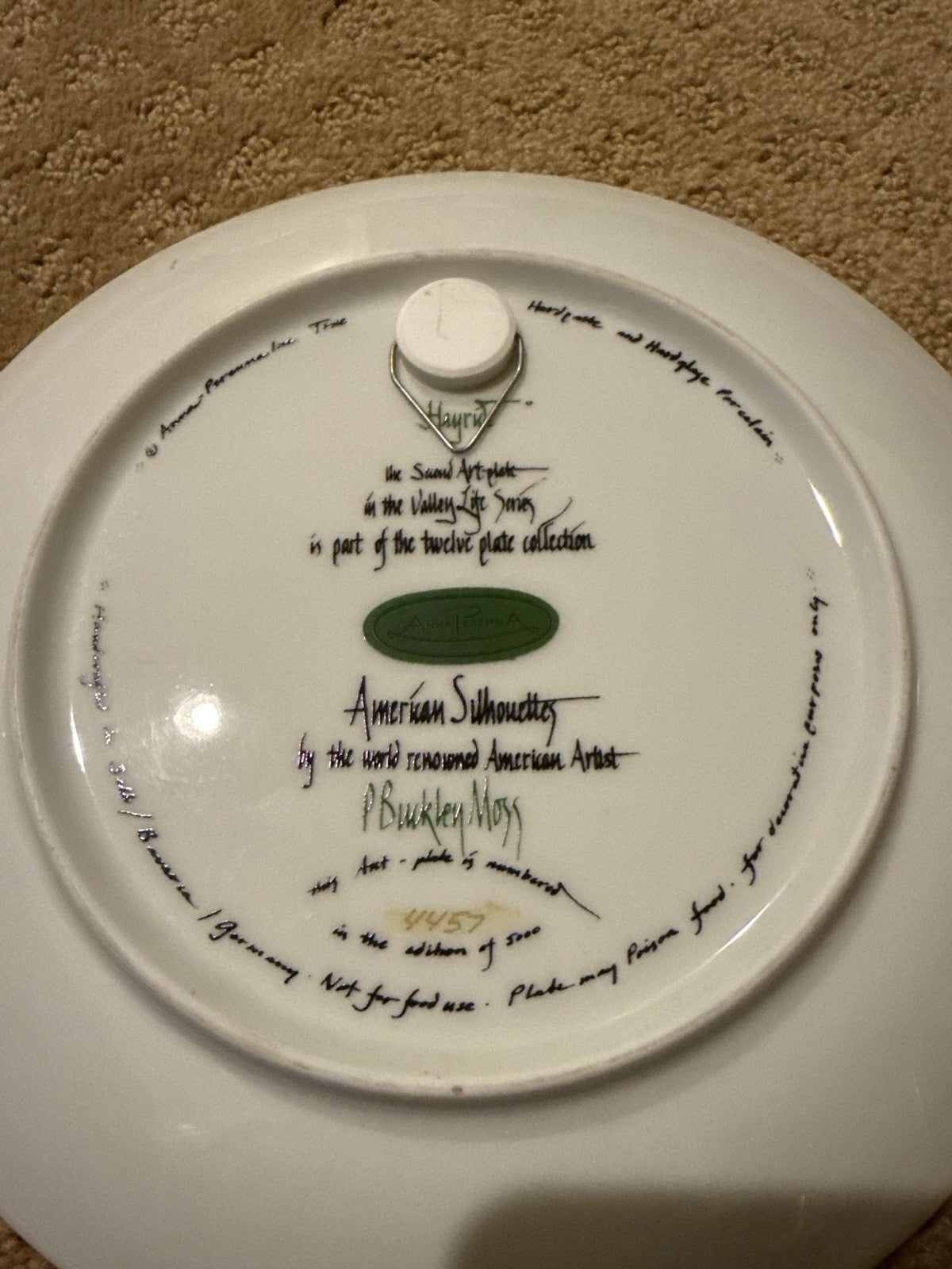 P Buckley Moss Hayride Plate Valley Life Series 8.25” Anna Perenna 4457/5000