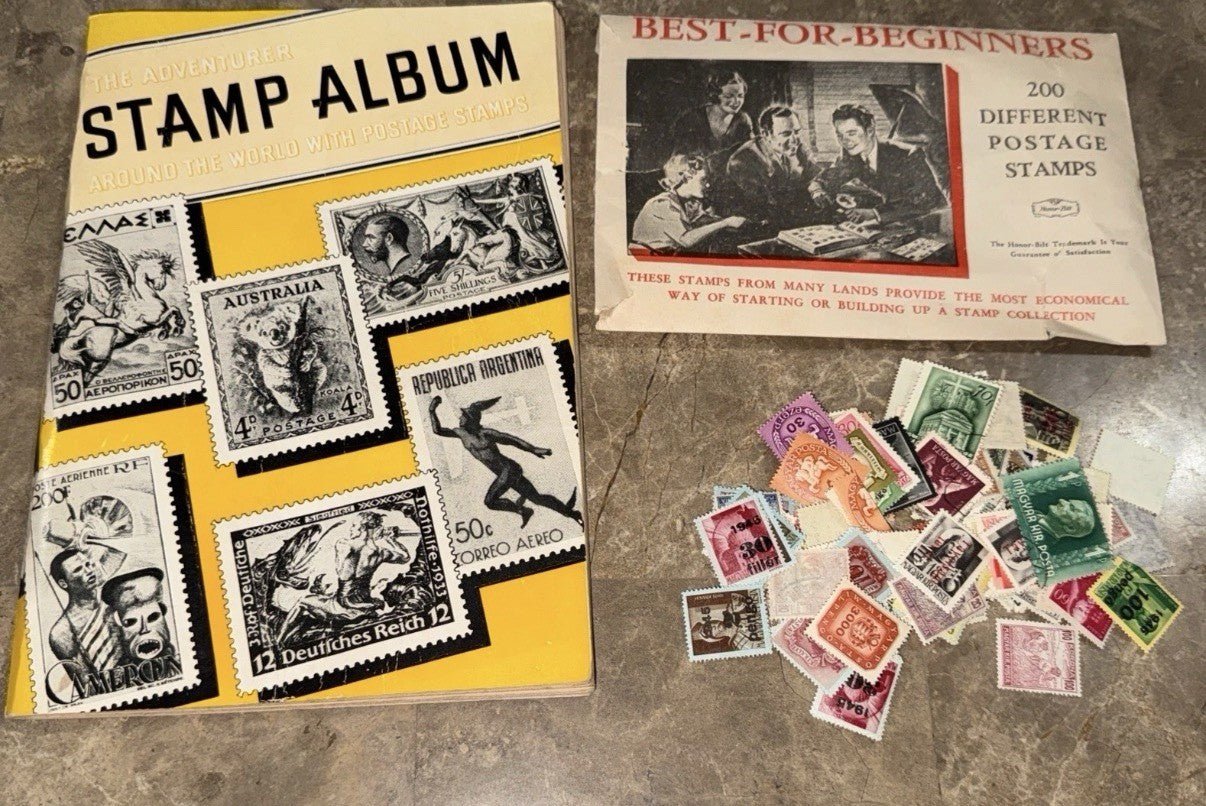 Vintage Stamp Collecting Lot Albums Harris Books American Worldwide Philately